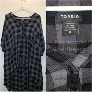 Chiffon Hi-Lo Babydoll Plaid Tunic from Torrid